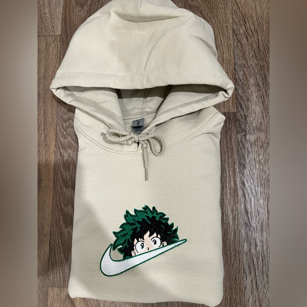 Deku check Cream Hoodie anime my hero academia izuku midoriya - Picture 2 of 6